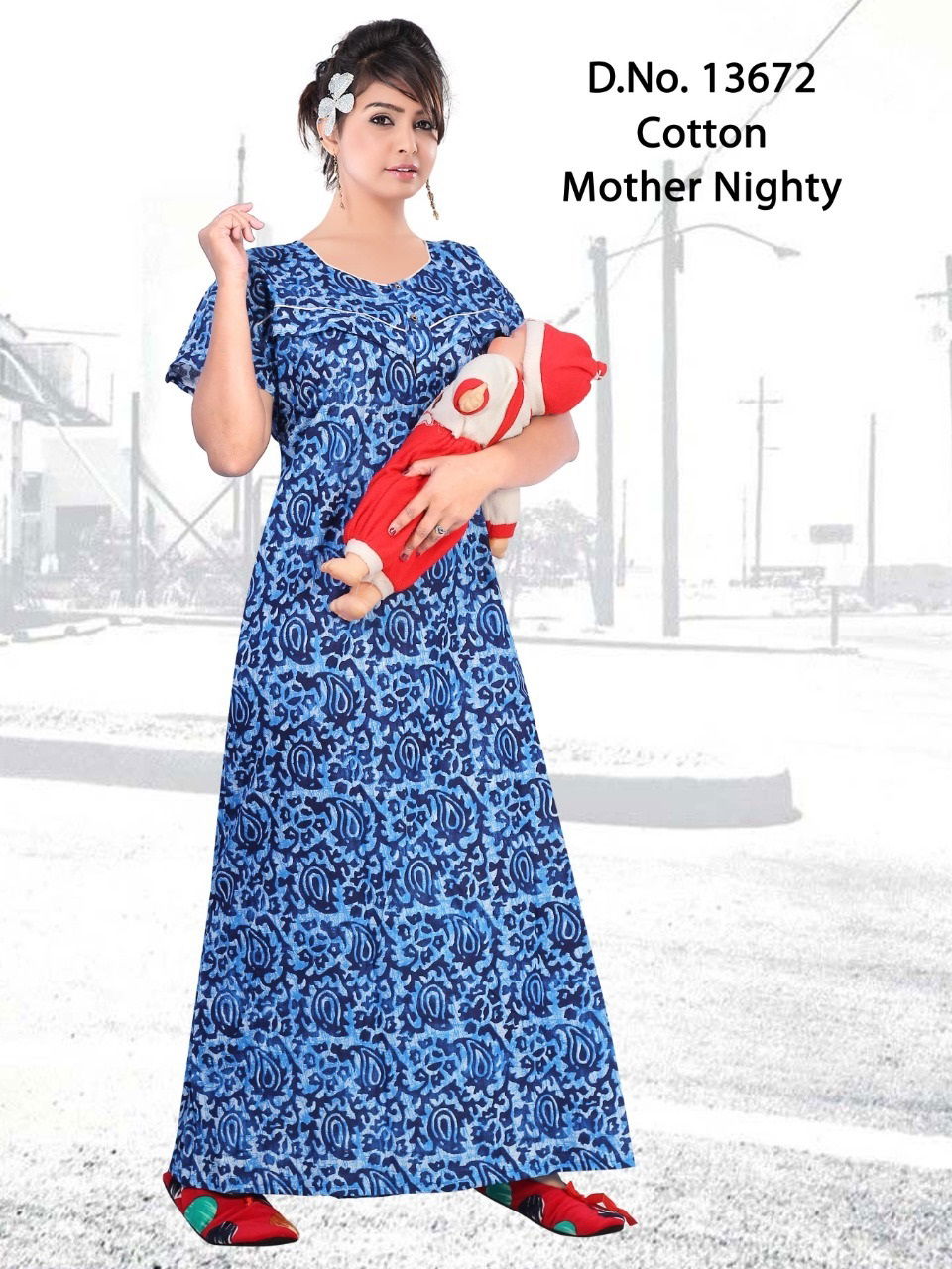 Seven Cross Mother Feeding Nighty Western Catalog